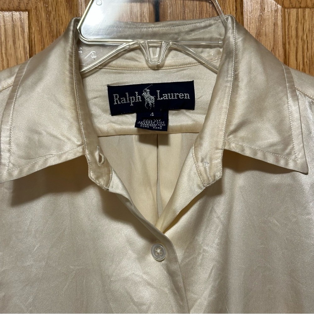 Ralph Lauren Lady’s Button Down in Cream Silk 100% size 4 - Picture 2 of 9